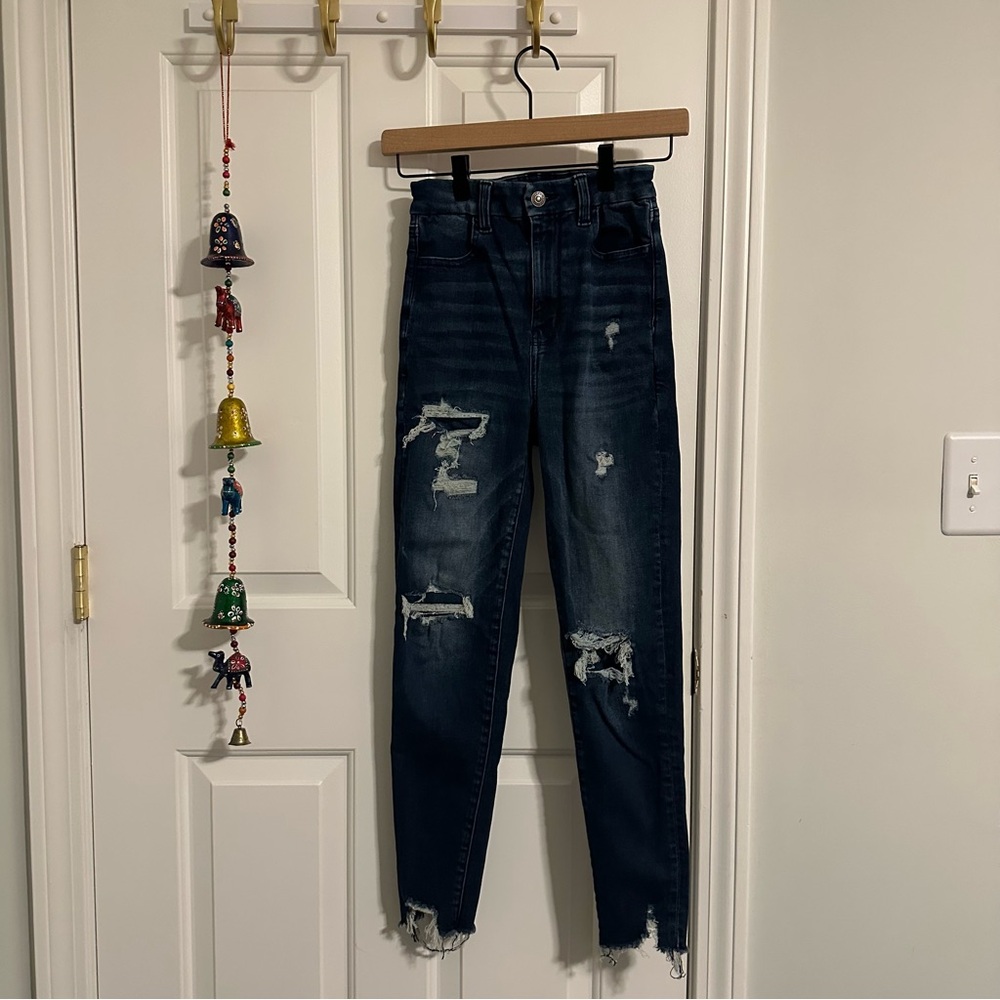 American Eagle Skinny Distressed Jeans 00 Short